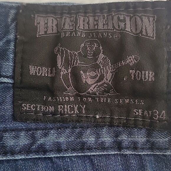 True Religion Ricky Jeans Mens Size 34X32 - Picture 3 of 16